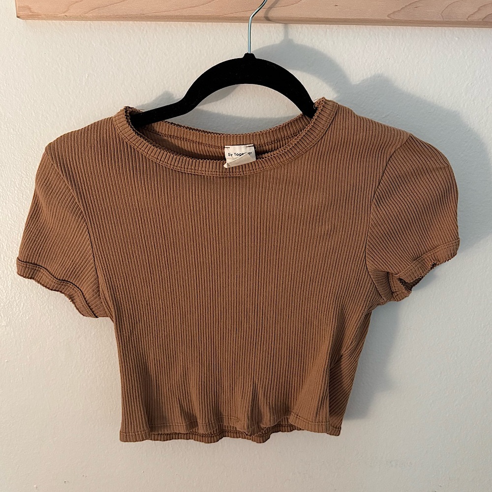 By Together Brown Crop Top - Size Medium